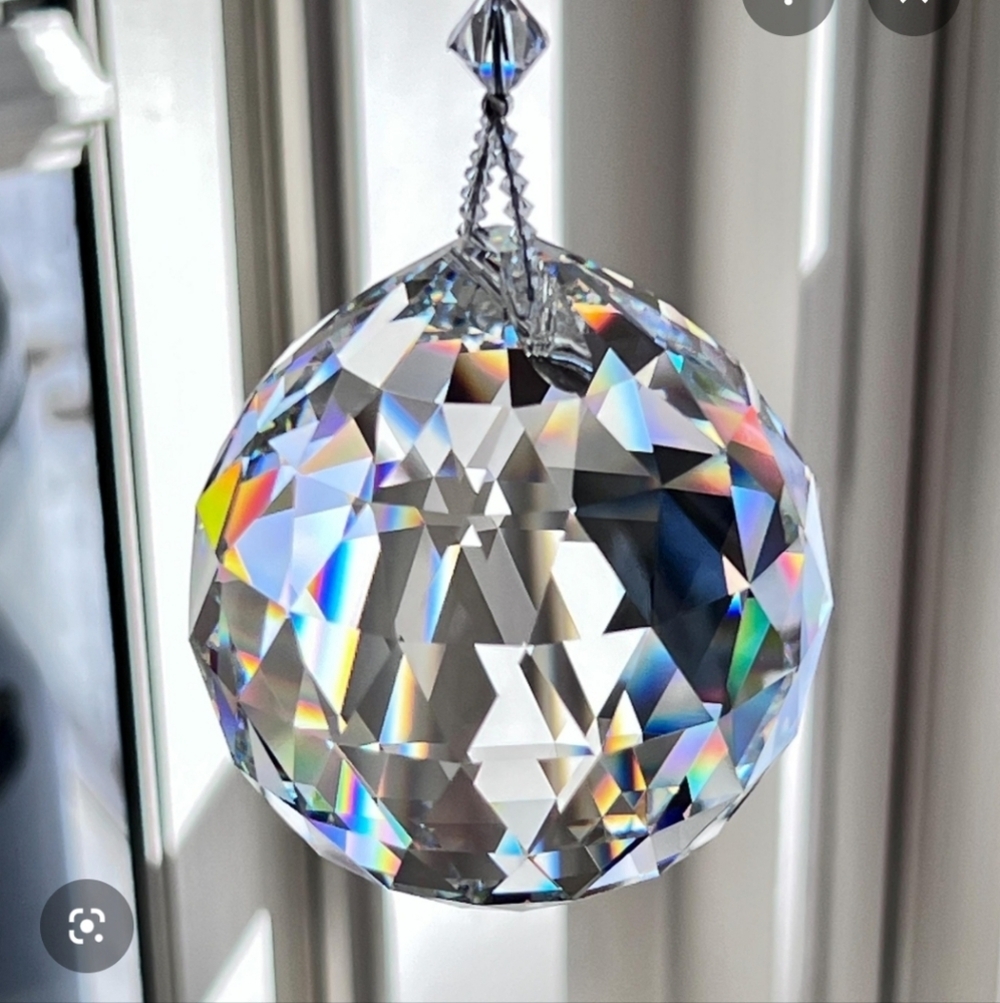 Large 50mm Crystal Faceted Glass Prism Suncatcher Drop 2.5" Pendant